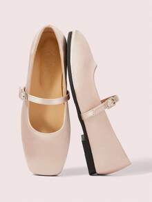 CUCCOO DOLLMOD Cute Pink Ballet Flats With Decor, Versatile Mary Jane Flat Shoes For Women, Commuting & Daily Wear, Suitable For Spring/Autumn, Halloween & Christmas - Pink - View 2