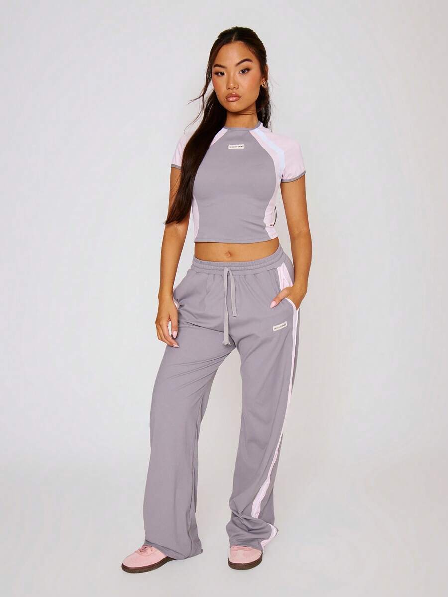 Musera Sport Mid Rise Straight Leg Jogger Co Ord Bottom Only Sport Active Workout ,Padel, Tennis, Pickleball Gym Fitness Winter - Grey - View 1