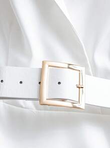 Franclia Damen Einfarbiges Lässig Kurzkleid mit umgeschlagenem Kragen, Kurzarm und Gürtel um die Taille