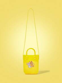 TOM & JERRY X SHEIN 女士时尚可爱老鼠奶酪图案单肩包 - 黃色 - 查看 6