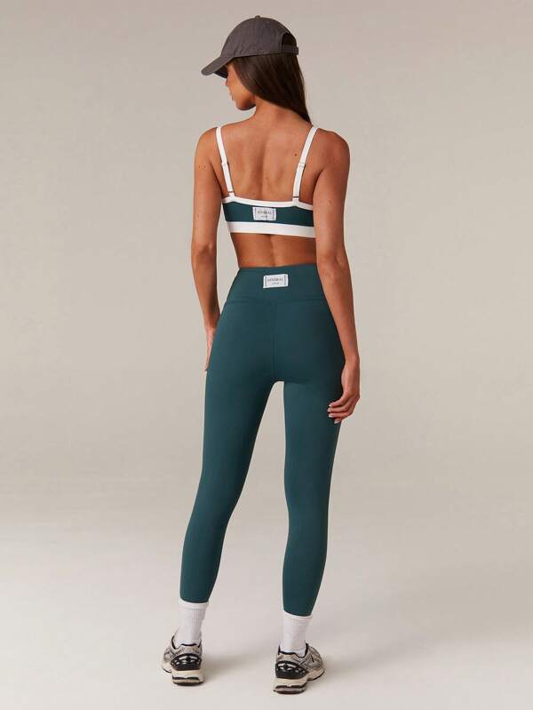 Athîral Women's Dark Green Wellness Contrast Pilates Yoga Outfit, Athleisure Sporty