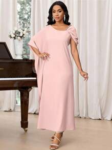 SHEIN Unity Bata larga asimétrica para mujer - Rosa - Ver 1