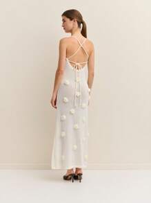 Nöista Women's Solid Color Applique Casual Slip Dress Knit Dress For Summer - Apricot - View 1