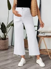 SHEIN Pantalones capri blancos slim fit para maternidad