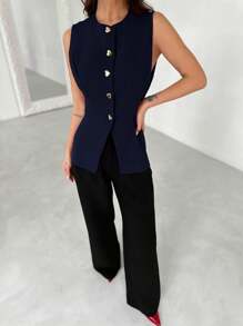 Firerie Women's Elegant Heart Metal Decor Lightweight Jacket, Spring/Summer New Arrival