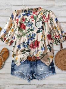 SHEIN LUNE Chemise d'été décontractée de vacances pour femme grande taille