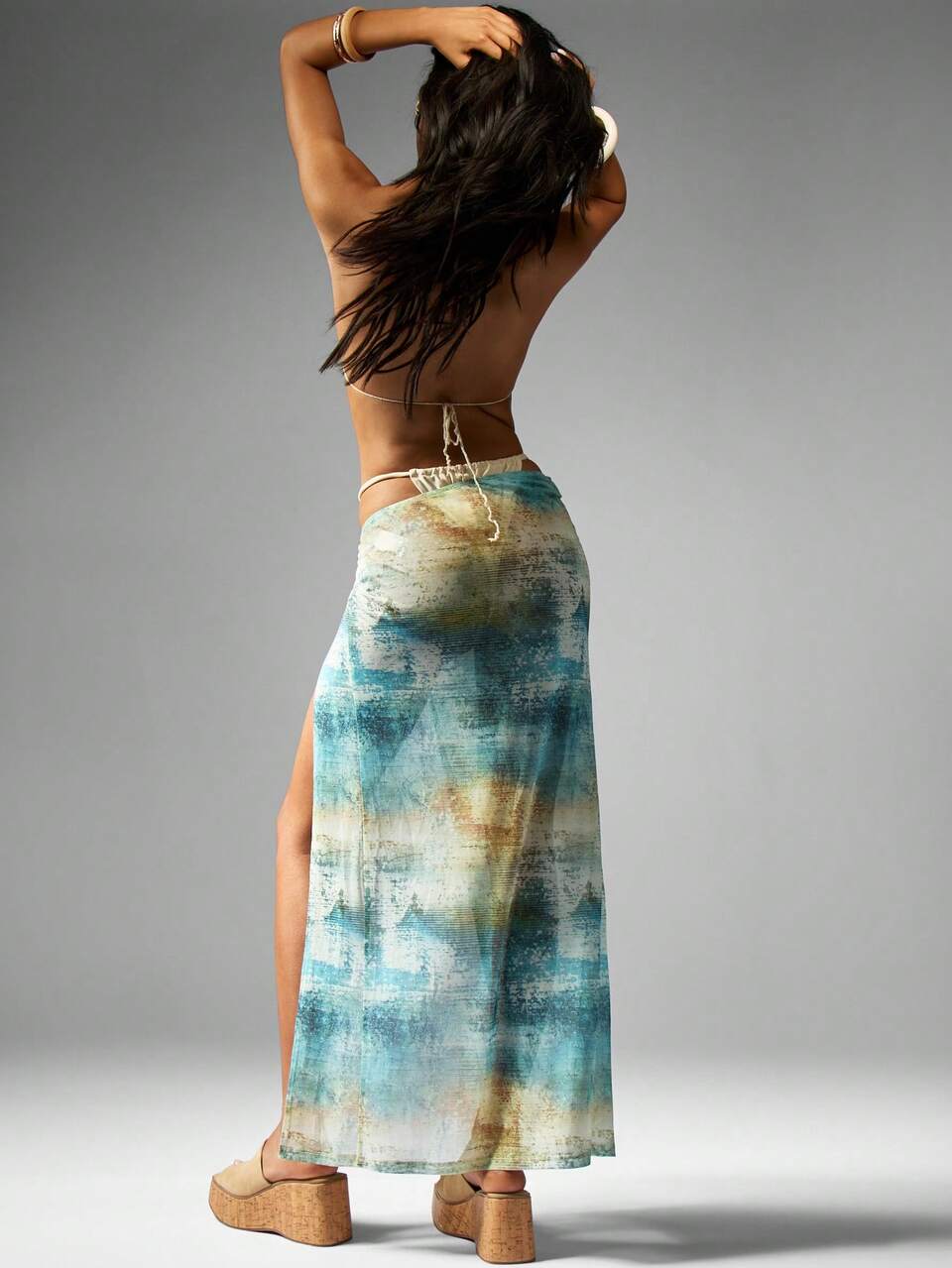 MISSGUIDED Beach Maxi Sarong Cover Up Summer Resort Wrap Skirt With Statement Metal Ring Detail Beachwear Pool Party Vacation Wear
