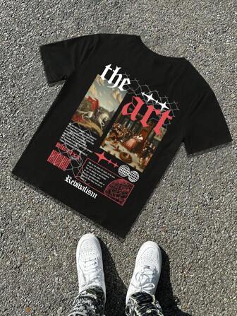 Street Life Maglietta casual da uomo a girocollo, maniche corte, con stampa di slogan, estiva
