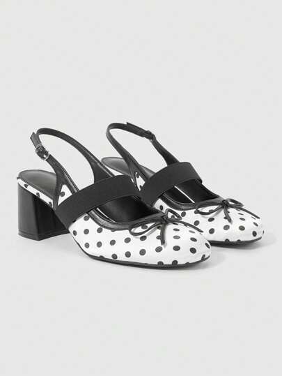 Kawaii Elegant French Mary Jane Backless High-End Women Closed Toe Chunky Heel Plaid Pumps For Commuting