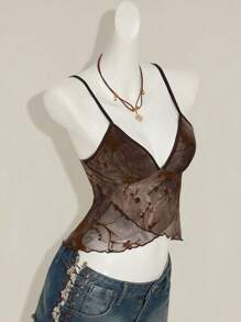 SHEIN ICON Women's V-Neck Sleeveless Casual Frill Strap Tank Top - Multicolor - View 5