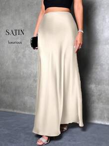 Glamine Effen kleur basis rok maxi damesoutfit