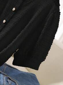 CosyJoli Maglietta casual estiva semplice e texturizzata da donna taglie forti