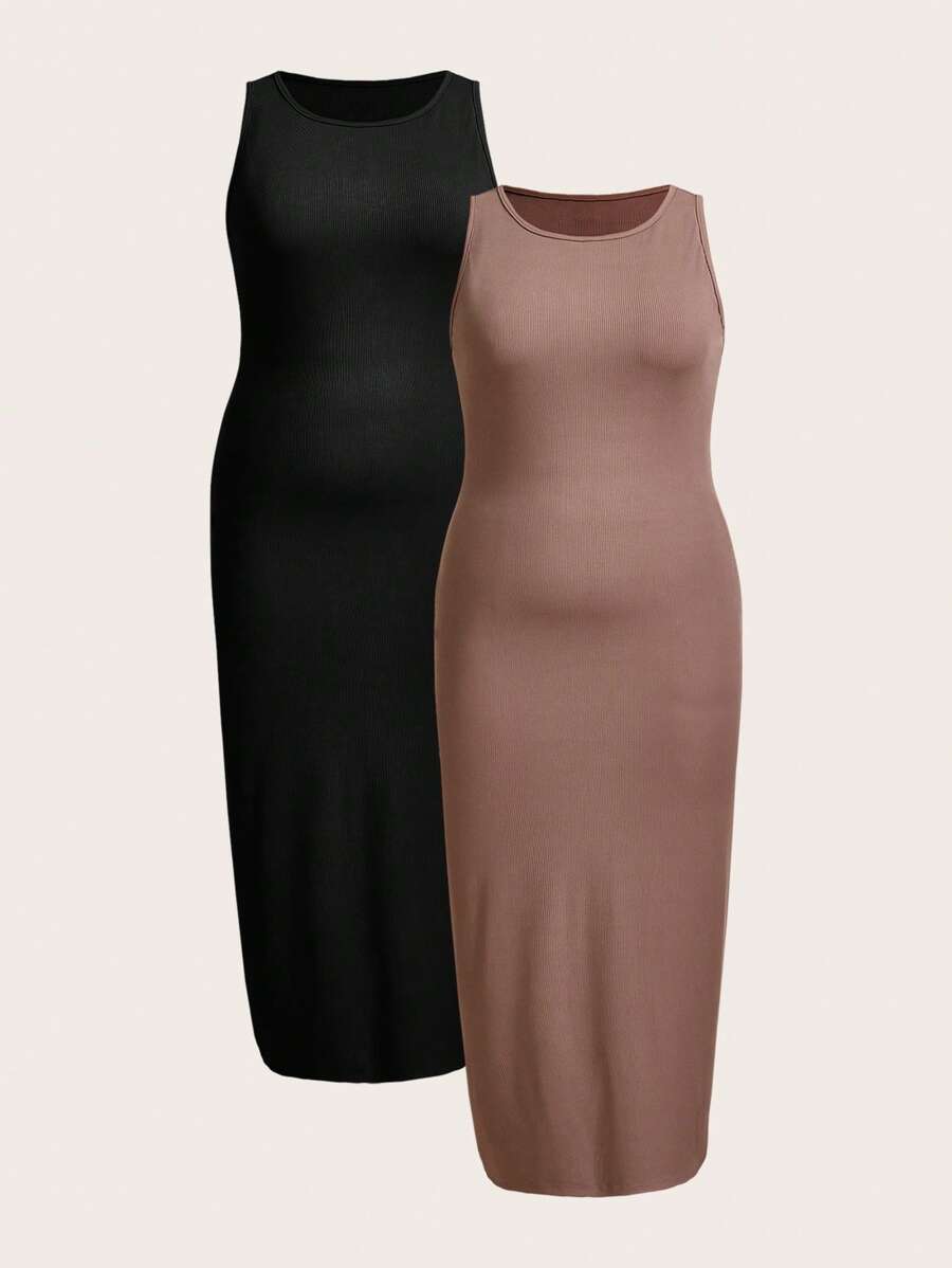 Flirla Summer European And American Cross-Border Sexy Lady's Tank Top High-End Slim Fit Knitted Dress For Women - Multicolor - View 1