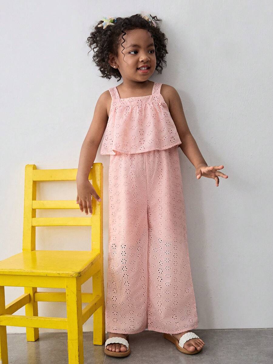 Maija Kids Maija Kids Loose Casual Embroidered Jumpsuit For Young Girls - Burnt Orange - View 1