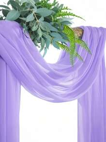SHEIN 1 件梦幻紫色婚礼拱门窗帘布背景布，婚礼背景装饰，雪纺窗帘背景，适用于生日、派对、婚宴装饰、家居装饰 - 紫色 - 查看 4