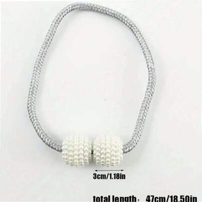 SHEIN 2 件/10 件精致窗帘系带，带小仿珍珠，适用于卧室客厅家居装饰，窗户系带固定器装饰绳固定器，经典系带设计，适用于房间、办公室（带扣，非磁铁）