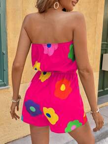 SHEIN VCAY Mono sin mangas con estampado para mujeres, conjunto de vestir casual para vacaciones