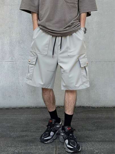 Prep Herren Mode Multi-Taschen Lässig Loose Knie-Länge Shorts