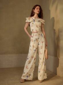 MOTF PREMIUM LINEN FLORAL PRINTED BLOUSE