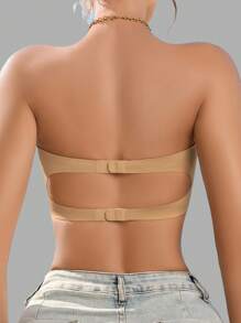 NudeFit 1 pieza Top tubo de mujer de nailon con forro, sin espalda, con cordones, cómodo y casual (Sujetador sin tirantes)