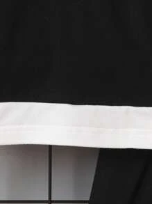 SHEIN Young Boy Letter Panel Round Neck Short Sleeve Shorts Set With Patch, Suitable For Summer Getaway, Holiday, Travel, Relax, Sunbathing