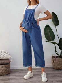 SHEIN Petos y monos vaqueros de maternidad, atuendos de playa para maternidad