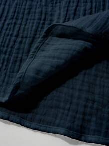 Manfinity Homme Men's Stand Collar Casual Short Sleeve Half-Button Shirt Polo Shirts For Men Polo Men Shirt Shirts For Men Men Polo Shirts Polo Shirt For Men Men Shirts Polo - Navy Blue - View 7