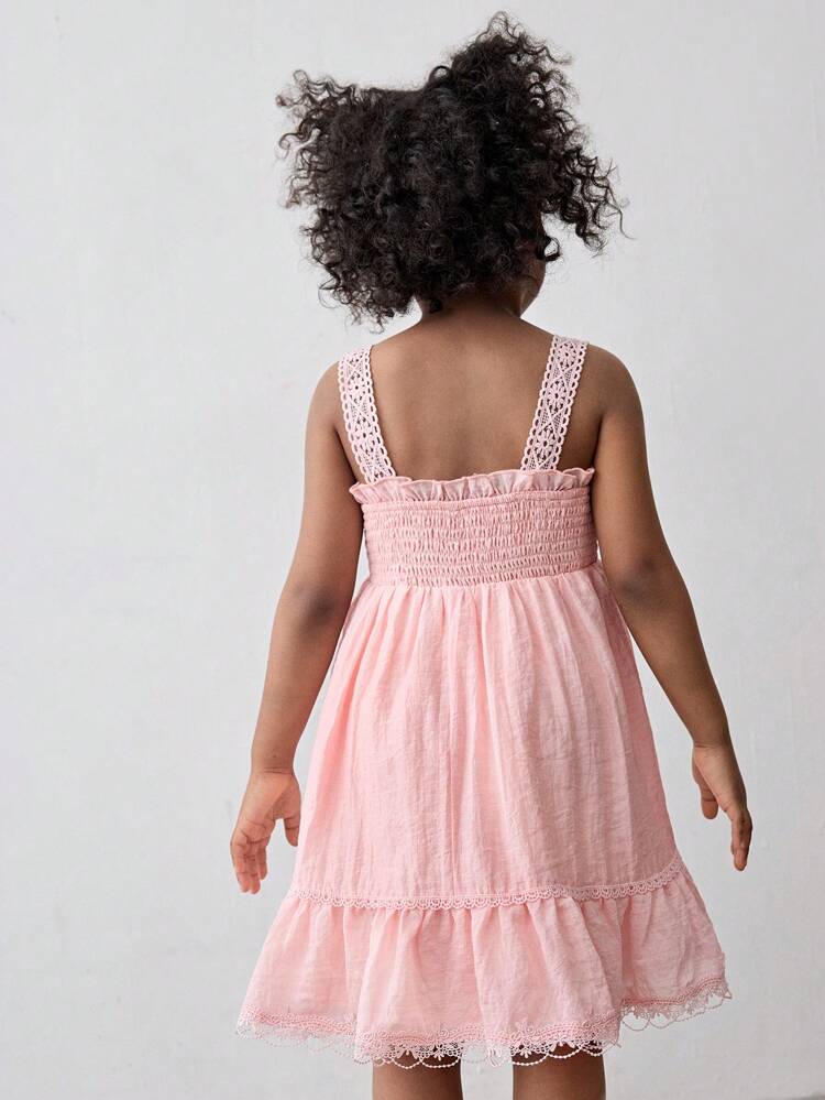 Young Girl Loose Casual Dress With Ruffle Hem