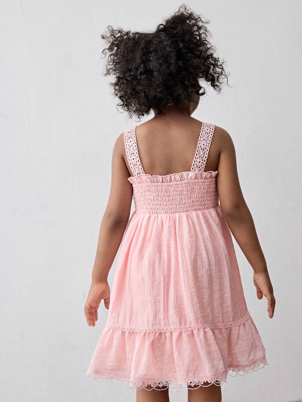 Young Girl Loose Casual Dress With Ruffle Hem