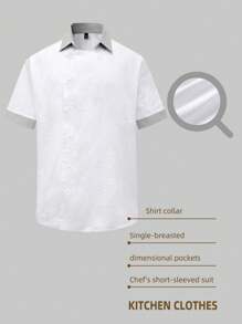 Manfinity Homme 男式撞色前扣夏季短袖厨师衬衫