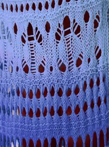 MUSERA Váy maxi dài xòe đuôi cá phối màu ombre, chất liệu móc len, chỉ dùng để che chắn khi đi bơi, thích hợp cho kỳ nghỉ hè, lễ hội, đồ đi biển, lãng mạn, thanh lịch, sinh nhật, tiệc mùa hè phong cách Boho. - Màu xanh lam - Xem 6