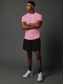 SUMWON Premium Leistungs-Athletik-Trainings Muskelfitness T-Shirt mit reflektierendem Detail für Sport, Laufen, Workout, Gym, Fitness