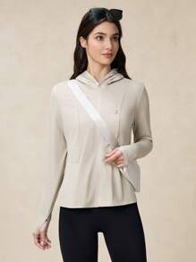 OutZeal SunProof UPF50+ Cooling Hooed Sun Protection Jacket Women With Mask, Detachable Brim, Hat Hole - Beige - View 11