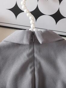 SHEIN 女婴优雅灰色无袖连体衣，带领子（不含腰带），夏季