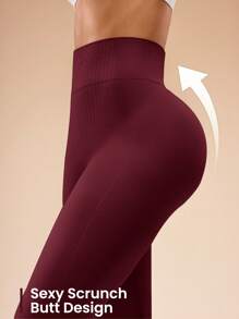 Easithlete 2 pièces Leggings de yoga taille haute de couleur unie, lot de 2 pantalons de yoga