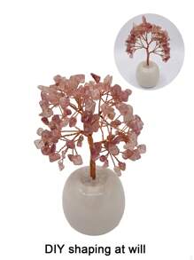 Mini Crystal Tree Ornament, Christmas Table Decor Gift,Home Decor,Kitchen Decor,Room Decor,Party Decor,Decorative Crafts,Desk Ornaments,Table Decorative Ornaments,Party Gift Decorations,Christmas Decorations,Christmas Gift. - Pink - View 6