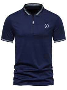 Manfinity Homme 男士动物印花条纹 Polo 衫 白色 Polo 衫 男士白色 Polo 衫 男士白色 Polo 衫 男士白色 Polo 衫 男士白色 Polo 衫 - 藍色 - 查看 3