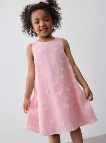 Maija Kids Maija Kids Vestido de niña con top holgado sin mangas y falda de volantes