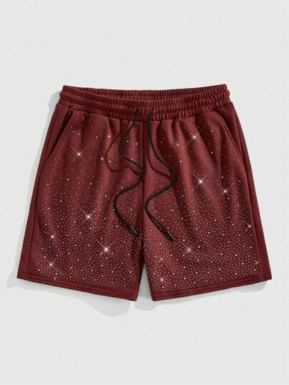 Herren Glitzer-Diamant-verzierte Lässig Shorts, Streetwear