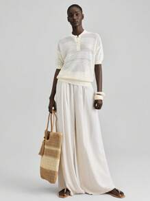 Ontre Cardigan casual in lino da donna, a maniche corte, maglia oversize, comodo per uso quotidiano, nuovo stile 2025