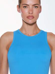 MUSERA ESSENTIALS Vestido mini de Body ceñido de tipo slinky con cuello racer para conciertos en Ibiza y vacaciones