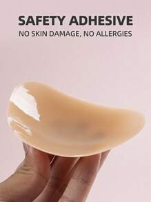 SHEIN 1 Pair Plus Size Flesh-Colored Silicone Bra Lift Tape - Brown - View 3