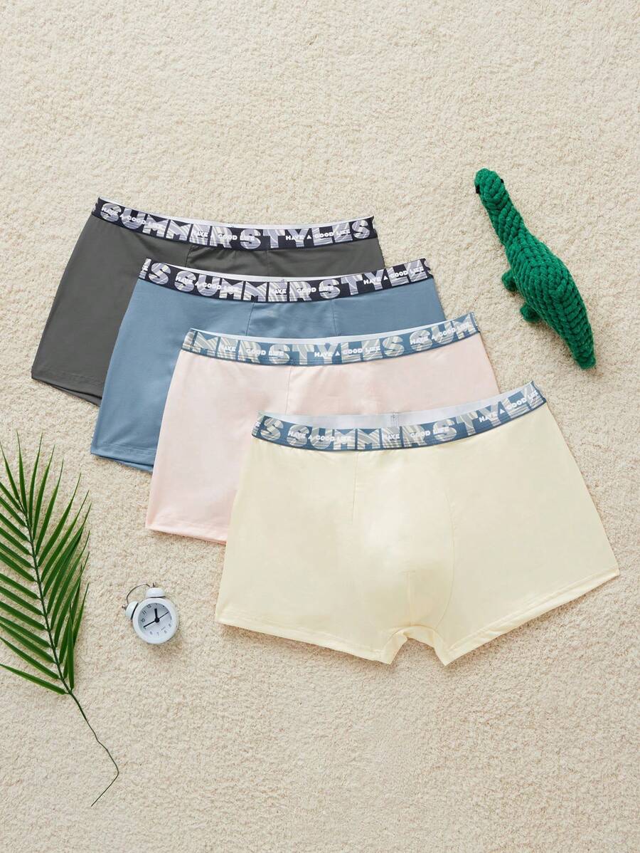 4件套字母腰带男士内裤 - 彩色 - 查看 1