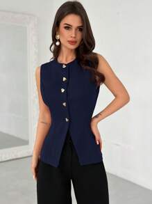 Firerie Women's Elegant Heart Metal Decor Lightweight Jacket, Spring/Summer New Arrival