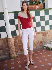 Nöista Pantalones capri ajustados para mujer, estilo casual diario, para salir, pantalones cortos de verano, estilo de vacaciones, pantalones de uso diario