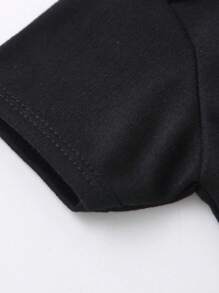 父亲节休闲男婴创意爱心箭头拳头字母印花连体衣，圆领短袖，可与爸爸一起穿（单独出售），父亲节礼物