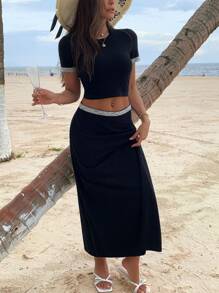 DAZY Damen Zweiteiler für den täglichen Gebrauch - Schwarz - Übersicht 6