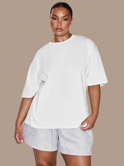 MUSERA Plus Size T-Shirt Spring, Vacation, Summer, Holiday, Elegant, Casual