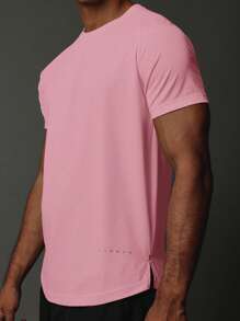 SUMWON Premium Leistungs-Athletik-Trainings Muskelfitness T-Shirt mit reflektierendem Detail für Sport, Laufen, Workout, Gym, Fitness