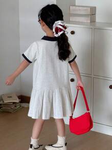 DAZY Váy dài đến đầu gối thêu họa tiết hoạt hình thường ngày ve thường cho bé gái, mùa hè - trắng - Xem 7